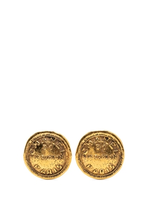 CHANEL Pre-Owned 1970-1980 Gold Plated 31 Rue Cambon Round Clip On Earrings costume earrings