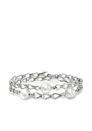John Hardy sterling silver Surf Wrap pearl bracelet