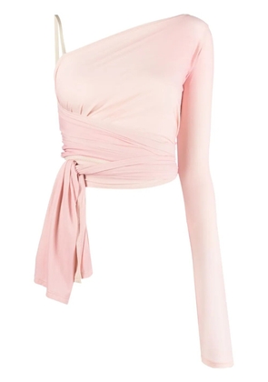 MM6 Maison Margiela asymmetric wraparound cropped top - Pink