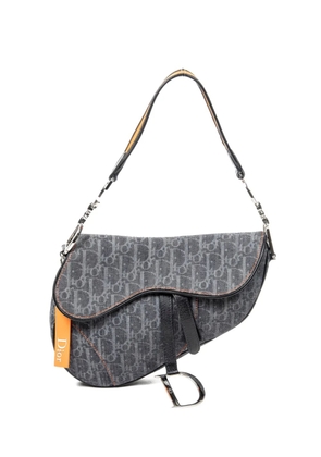 Christian Dior Pre-Owned Flight Saddle Dior Oblique denim tote bag - Blue