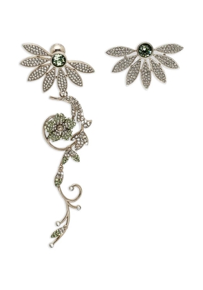 Burberry Pre-Owned flower crystal earrings - Metallic