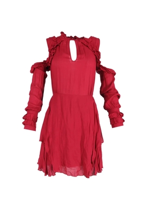 IRO Hanie ruffle-detail cold-shoulder mini dress - Red