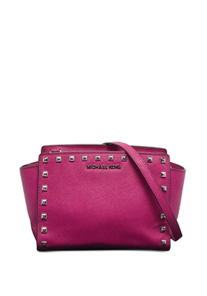 Michael Michael Kors Selma leather studded cross body bag - Pink