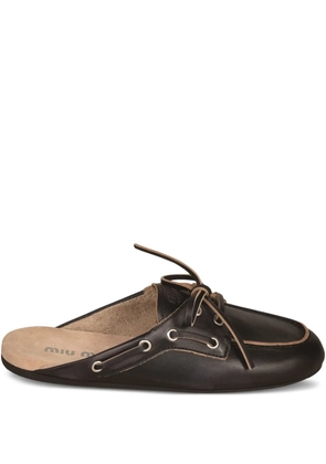 Miu Miu leather mules - Black