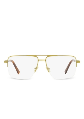 Zegna semi-rimless pilot optical frames - Gold