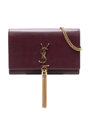 Saint Laurent Pre-Owned 2019 Smooth Calfskin Monogram Kate Tassel Wallet on Chain crossbody bag - Red
