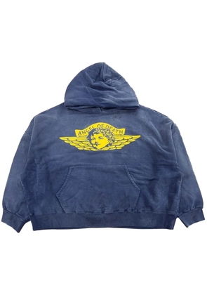 SAINT MXXXXXX logo-print hoodie - Blue
