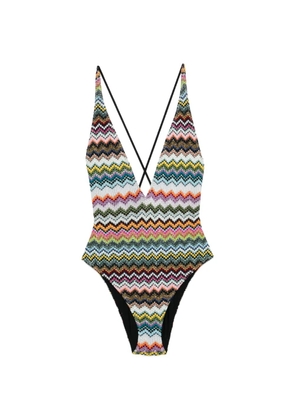 Missoni chevron V-neck swimsuit - Black