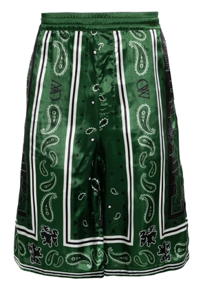 Off-White bandana-print twill shorts - Green