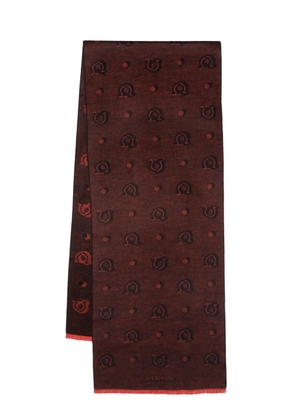 Ferragamo patterned-jacquard silk scarf - Red