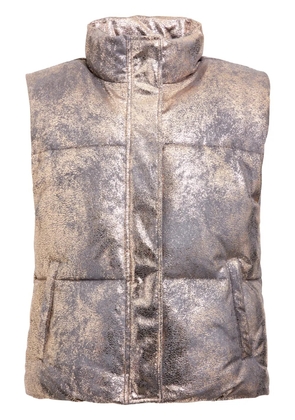 Unreal Fur Painted Lady padded gilet - Grey