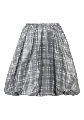Ashley Williams puffball-hem checked skirt - Grey