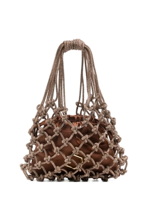 Hibourama Carrie crystal-embellishment tote bag - Brown