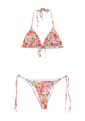 FARM Rio floral triangle bikini - White