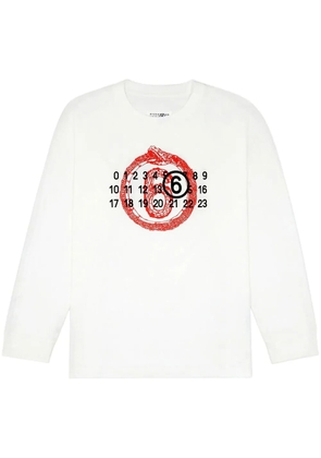 MM6 Maison Margiela Numbers-motif T-shirt - White