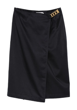 Celine Pre-Owned 1990s wrapped cotton midi skirt - Blue