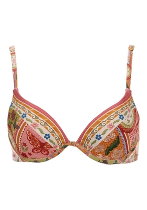 Agua By Agua Bendita floral-print high-waisted bikini top - Neutrals