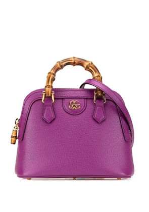 Gucci Pre-Owned 2000-2015 Mini Dollar Calfskin Bamboo Diana Dome satchel - Purple