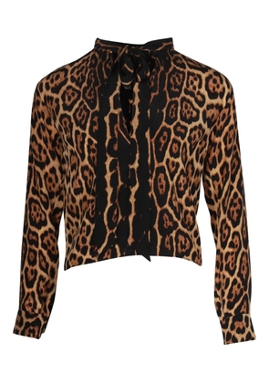 Saint Laurent Pre-Owned leopard-print blouse - Brown
