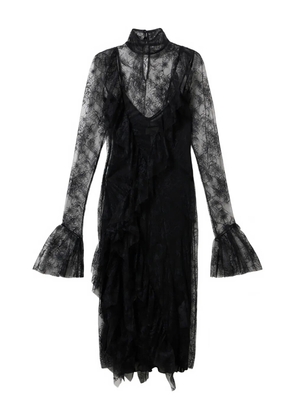 Blumarine chantilly-lace midi dress - Black