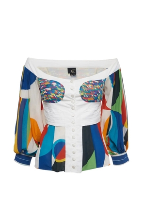 Just Cavalli multicoloured print top - White
