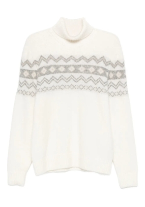 Eleventy turtleneck jacquard sweater - Neutrals