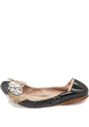 Miu Miu Pre-Owned patent leather ballet flats - Black