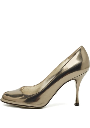 Dolce & Gabbana Pre-Owned peep-toe leather pumps - Gold