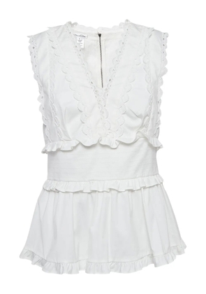 Oscar de la Renta Pre-Owned cotton v-neck top - White