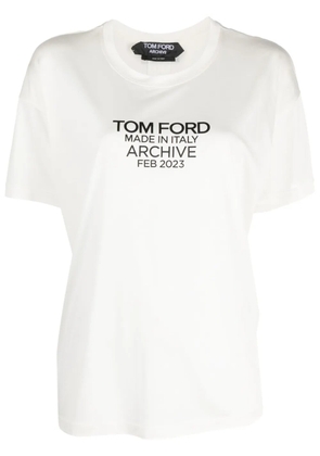 TOM FORD logo-print silk T-shirt - White