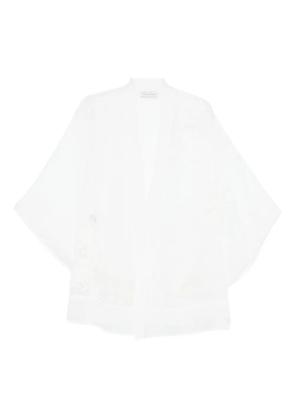 Carine Gilson tulle-detail robe - White