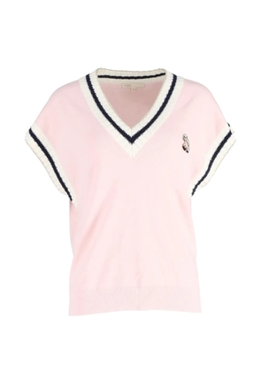 Maje striped detail sweater - Pink