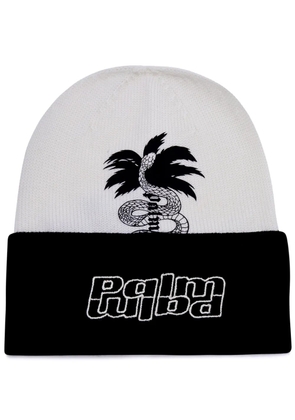 Palm Angels snake-print beanie hat - Black