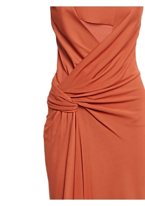 Ferragamo Pre-Owned V-neck midi dress - Orange