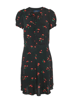 Polo Ralph Lauren Vintage cherries-print tie midi dress - Black