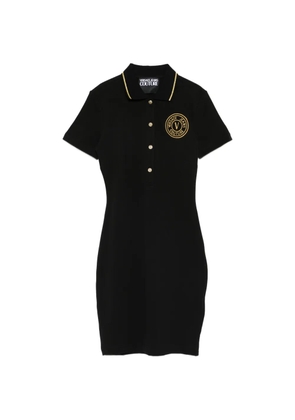 Versace Jeans Couture button logo mini dress - Black
