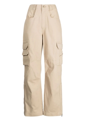 Goen.J wide-leg cotton cargo pants - Neutrals
