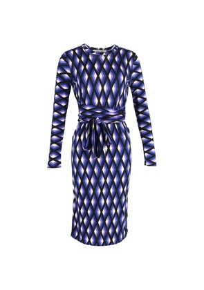 Diane Von Furstenberg Vintage geometric belted knit midi dress - Purple