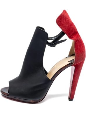 Christian Louboutin Pre-Owned 130mm ceather cut-out boots - Black