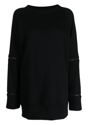 Y's zip-detail cotton sweatshirt - Black