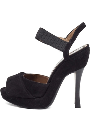 Marni Pre-Owned elastic-strap suede heeled sandals - Black