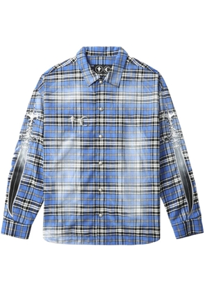 THUG CLUB check-pattern shirt - Blue