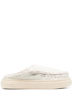 Mou slip-on leather slippers - White