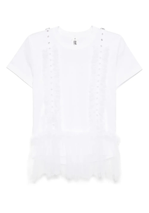 Noir Kei Ninomiya Layered design T-shirt - White