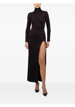 La Galpa turtleneck side-split dress - Brown