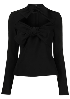 MSGM bow-detail long-sleeve top - Black