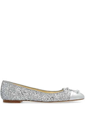 Sophia Webster Pirouette glittered ballerina shoes - Silver