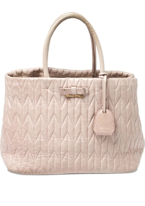 Miu Miu Pre-Owned matelassé leather tote bag - Pink