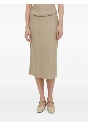 SAMSOE SAMSOE Saagneta zip midi skirt - Neutrals
