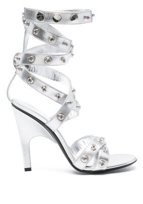 The Attico Cosmo 105mm leather sandals - Silver